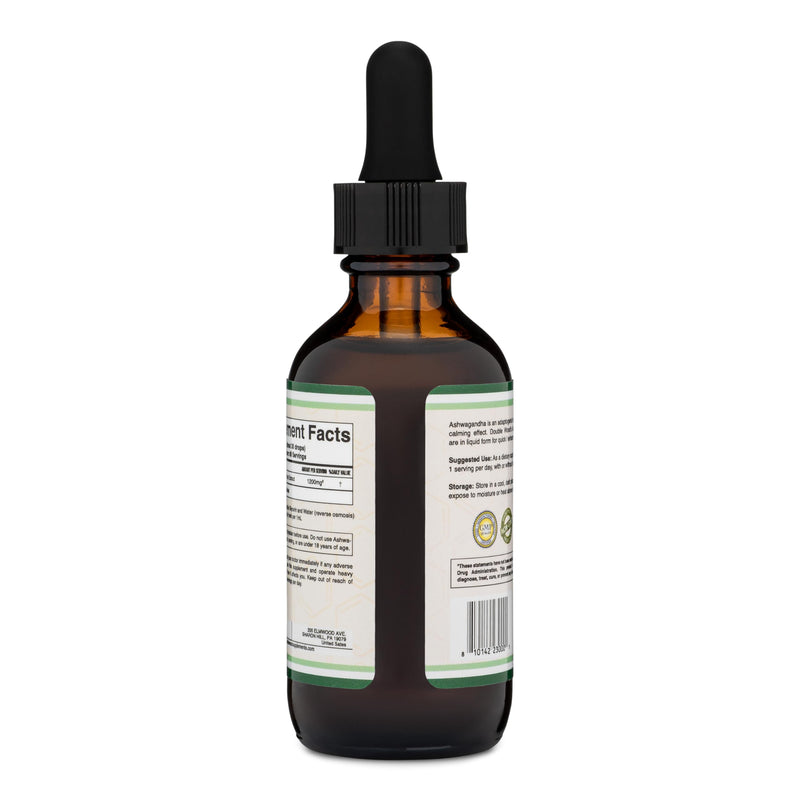 [Australia] - Ashwagandha Organic Drops for Stress Relief (1,200mg, 60 Servings) Ashwagandha Tincture for Adrenal Support and Cortisol Manager (Vegan Safe, Gluten Free, Non-GMO) by Double Wood 