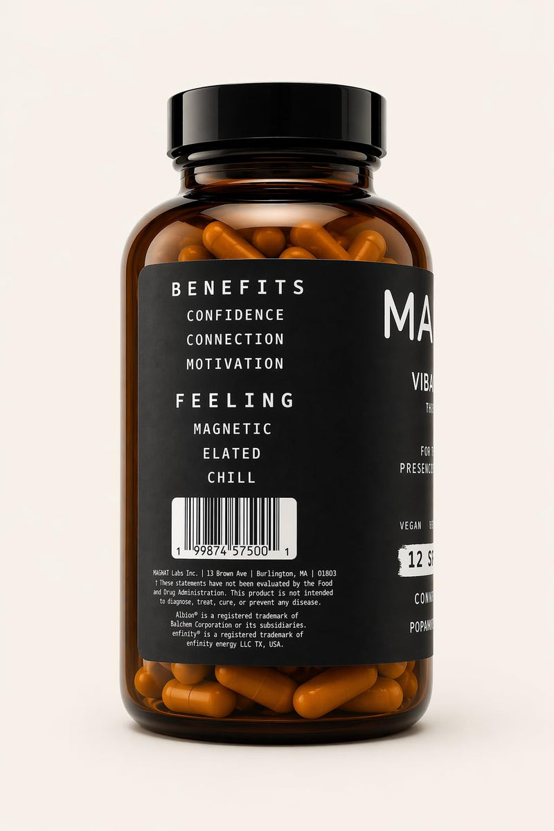 MAGNÄT Alcohol Alternative Nootropic Supplement for Mood, Focus & Relaxation – Social Performance Capsules, Caffeine Free, 12 Servings