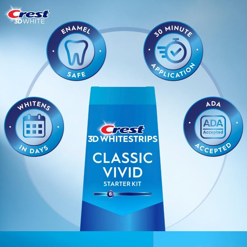 [Australia] - Crest 3D Whitestrips Whitening Starter Kit ‚Äì Teeth Whitening Kit, 10 Treatments, Each with 1 Upper/1Lower, 20 Strips ‚Äì Crest 3DWhite Teeth Whitening Strips 