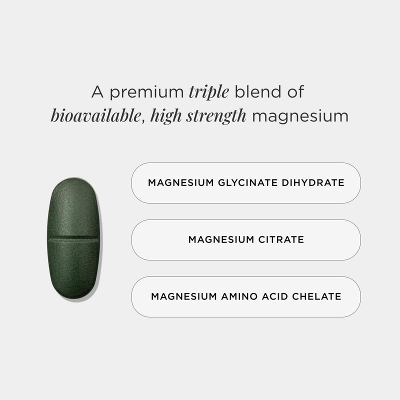 JSHealth Vitamins Advanced Magnesium Supplements with Magnesium Glycinate & Citrate for Muscle Relaxation (60 Tablets) 60 count (Pack of 1)
