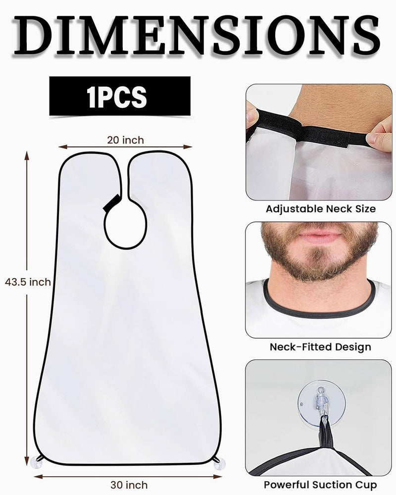 [Australia] - LOZTBUE 1 piece white beard apron for beard styling, waterproof beard bib for beard care fabric gift of the men's series 
