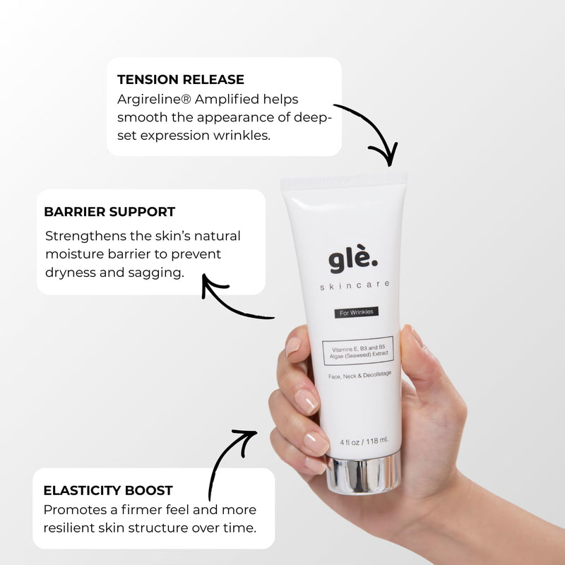 Gle for Wrinkles, Fine Lines and Aging Spots Anti-Aging Skincare Moisturizer with Vitamin E, Algae Extract and Vitamins B3 and B5 4 Fl Oz (Pack of 1)