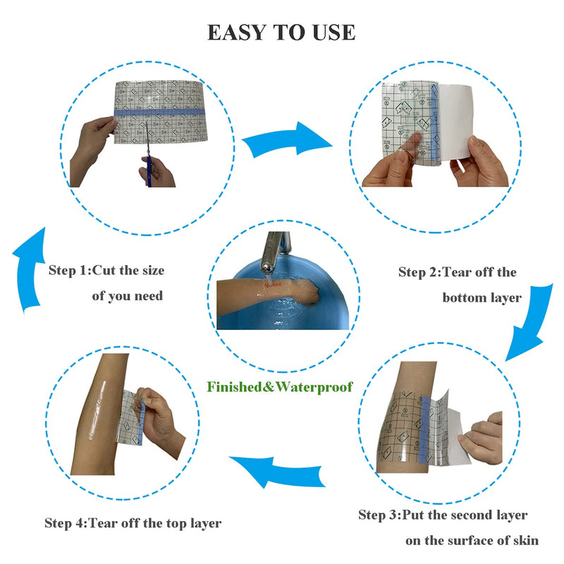 [Australia] - Waterproof Tattoo Aftercare Bandage Roll(6 in x11 yd),Tattoo Wound Healing Wrap,Clear Tattoo Film Dressing,Adhesive Patches for Tattoo Ink & Skin Protection,Tattoo Second Skin,Tattoo Cover Up Tape 