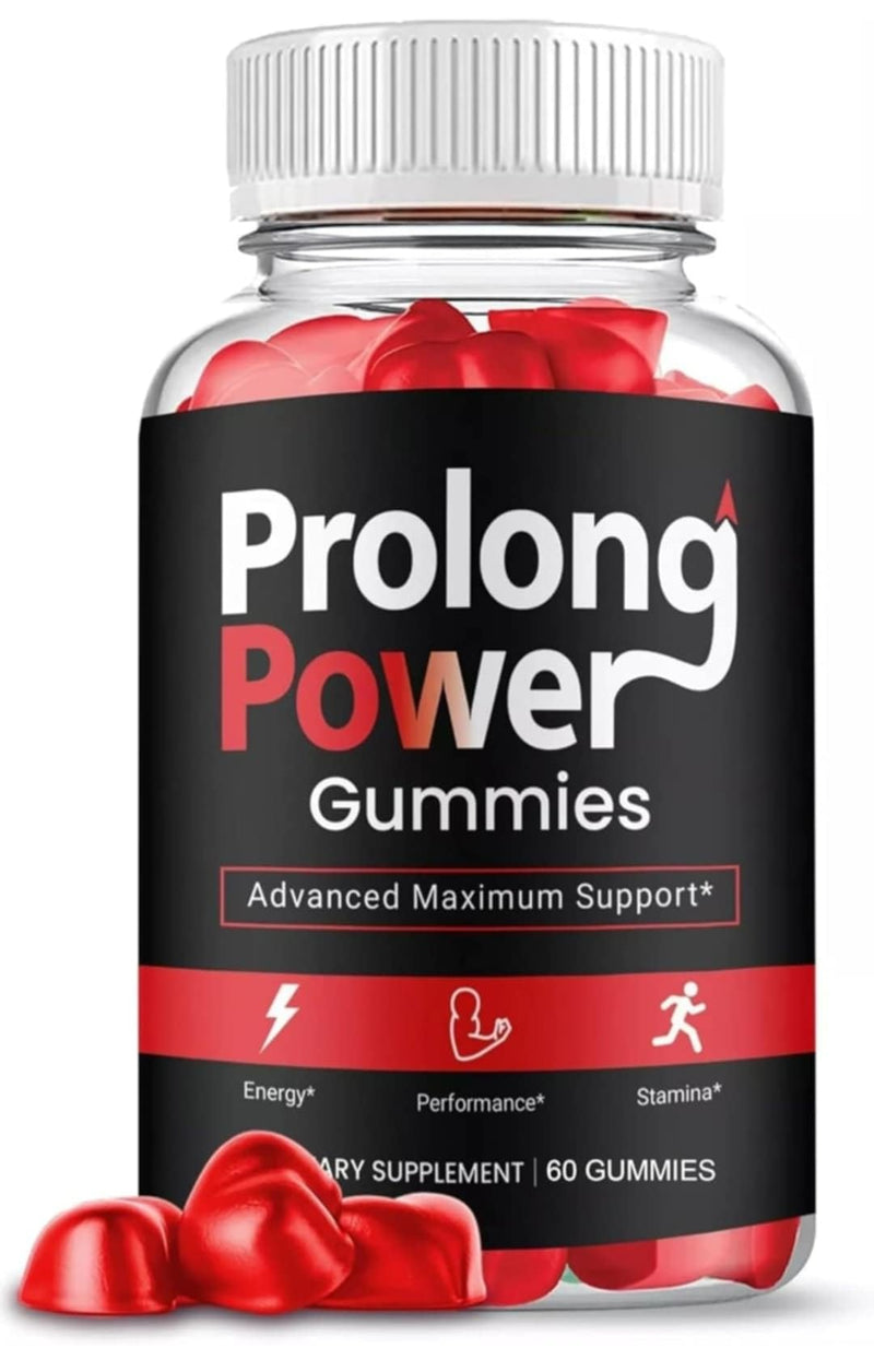 Prolong Power Gummies for Men, Max Strength Male Performance Formula - Powerful Natural Ingredients - New & Sealed - 60 Gummies