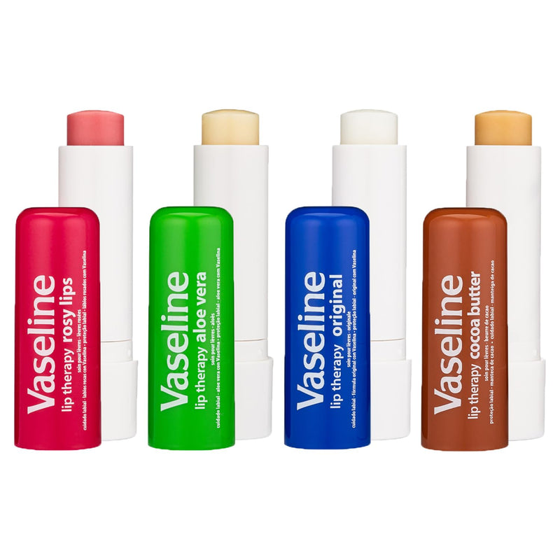Vaseline Lip Therapy Variety 8-Pack, Moisturizing Lip Balm with Vitamin E, 0.16 Oz Ea 0.16 Ounce (Pack of 8)