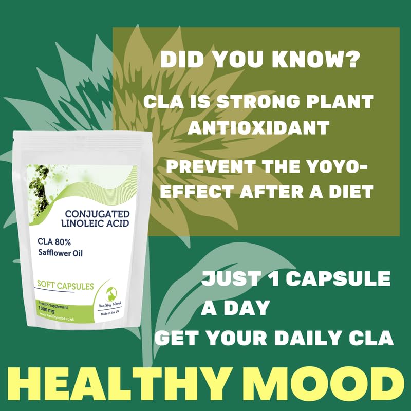 Conjugated Linoleic Acid 1000mg CLA 80% 120 Soft Capsules - Choose Your Packet Size - LetterBox Friendly UK Fast Delivery -