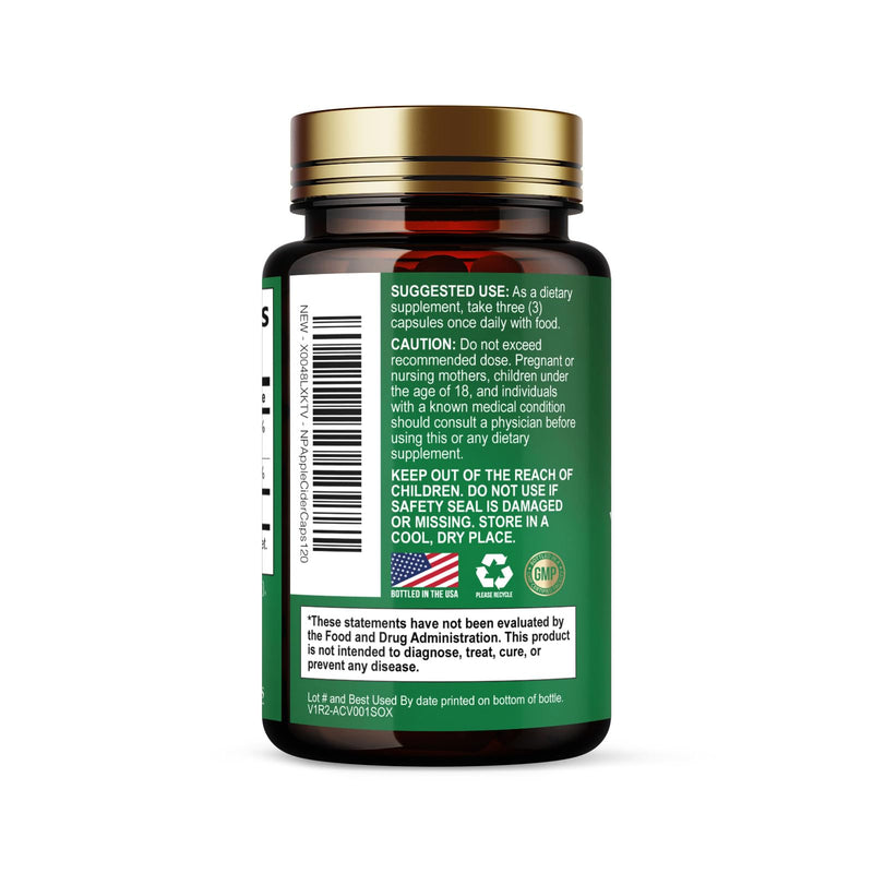 Apple Cider Vinegar 1877mg Per Serving - Vitamin D3, Zinc & Best ACV Supplement Pills Supporting Gut Health for Better Digestion, Immune System Support, Non-GMO Bottled in USA - 120 Capsules 120 Count (Pack of 1)