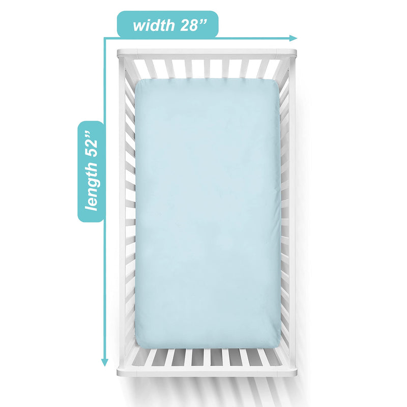 [Australia] - American Baby Company Fitted Crib Sheet 28" x 52", Soft Breathable Neutral 100% Cotton Jersey Sheet, Blue, for Boys and Girls, Fits Crib and Toddler Bed mattresses 1 Pack 