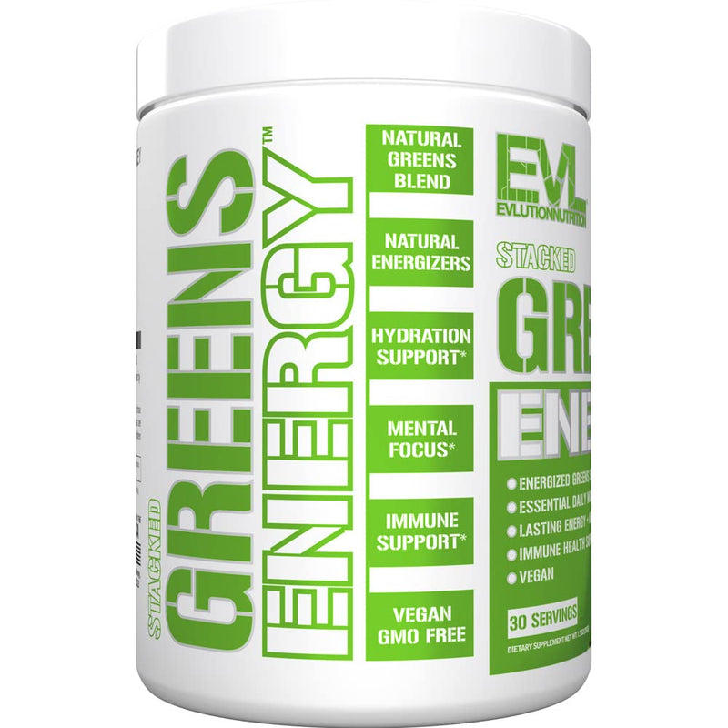 [Australia] - Greens and Superfoods Energy Drink Powder - EVL Super Greens Powder Smoothie Mix with Caffeine Spirulina Chlorella and Wheat Grass - Vegan - for Energy Focus and Immunity 7.3 Ounce (Pack of 1) 