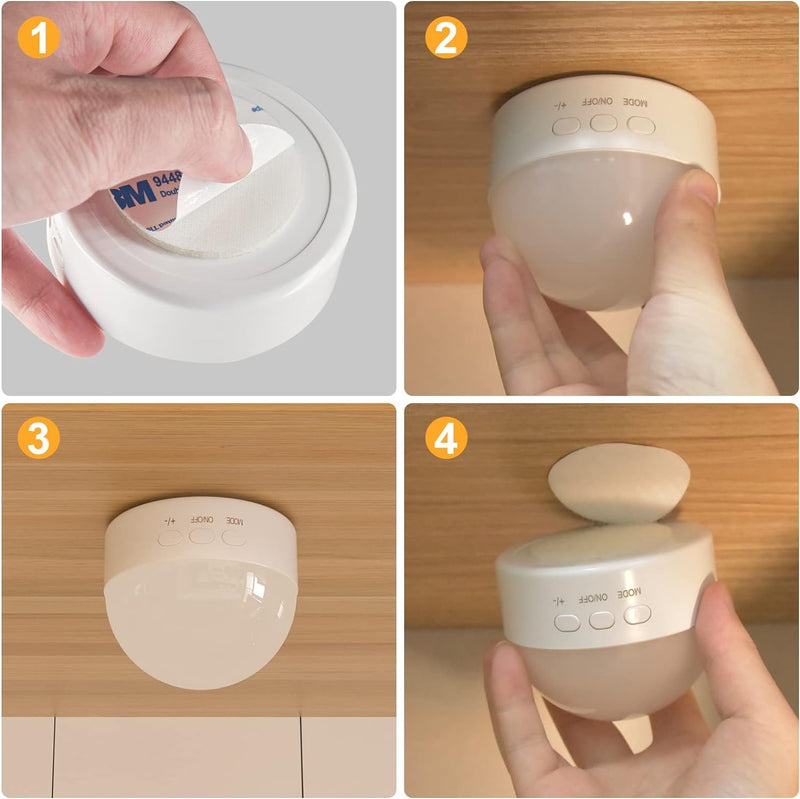 [Australia] - Kintion 2pcs Portable LED Night Light for Kids and Adult Bedside(with RGB Mode), Dimmable Warm/Red 6 Color Light Nursery Night Lamp, Soft Eye Caring Night Light for Baby Breastfeeding and Sleep Aid 2 Pcs 