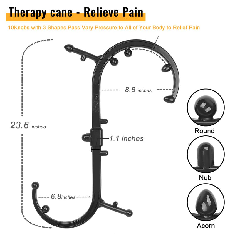 [Australia] - GOHIKING Trigger Point Massager for Neck and Back, Handheld Manual Self Massage Tool, Lower Back and Shoulder Massager, Myofascial Release - Deep Muscle Massage A1 Black 