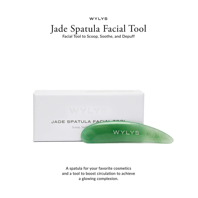 Spatula Facial Tool – 100% Natural Stone Dual-Purpose Skincare Tool | Gua Sha for Face Massage & Circulation | Spatula for Creams & Balms | Perfect for Gifting (Jade) Jade