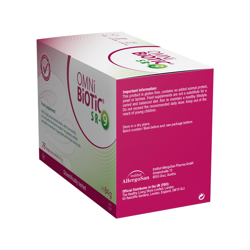 OMNi BiOTiC SR-9 | Stressed? Relax Your Gut Flora | 28 Sachets | Probiotics for Stress Resilience | 9 Bacterial Strains | 15 Billion Bacteria per Daily Dose | Powder | Vegan | Gluten-Free | Halal |