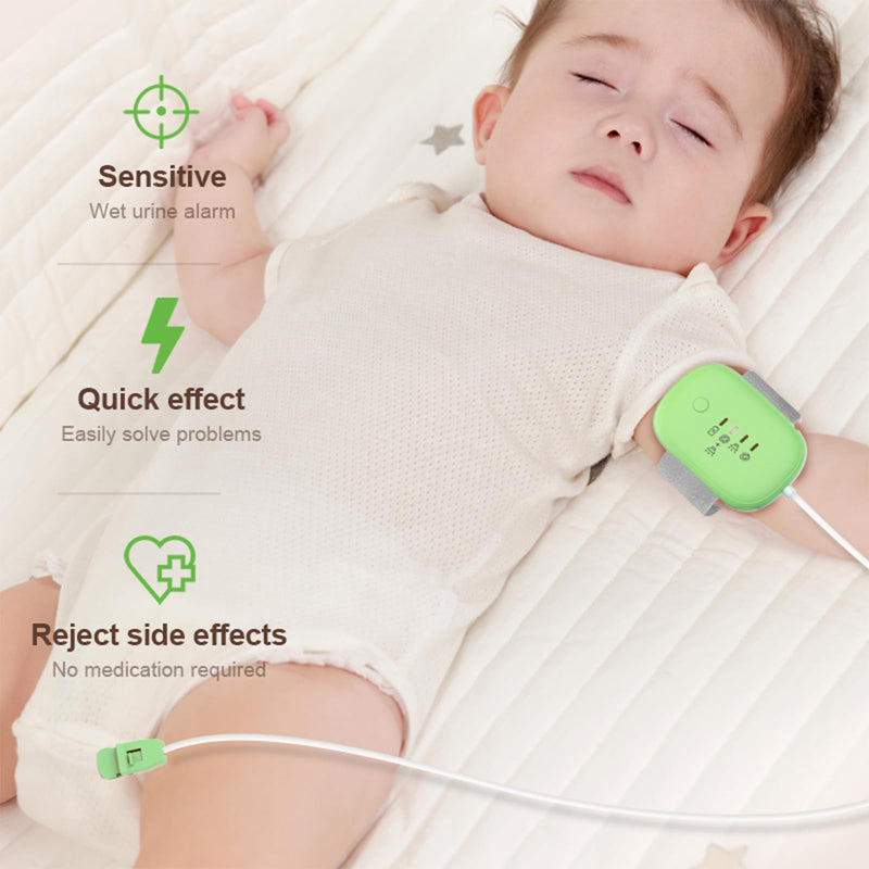 [Australia] - Bedwetting Alarm for Boys Girls, Night Time Potty Training Alarm Whit 3 Working Modes, Highly Sensitive Moisture Sensor, USB Rechargeable ‚Äì Stop Bedwetting Fast (Green) Green 