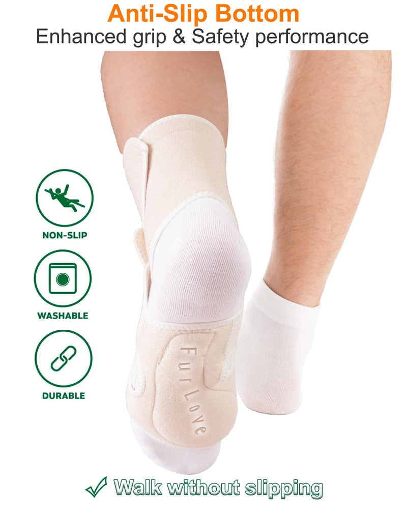 Drop Foot Brace - Adjustable AFO Ankle Brace for Walking & Stroke Recovery, Breathable Material for Ankle and Foot Support, Comfortable Design (Left, Beige) Left-Beige