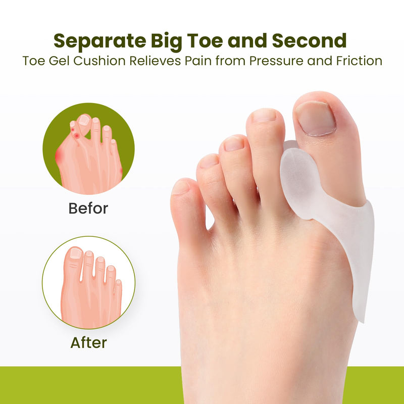 [Australia] - Bunion Cushion Protector - 8 Packs Bunion Corrector Pads for Big Toe, Gel Shield for Foot Pain Relief, Calluses, Corns, Friction, and Pressure（Clear） 