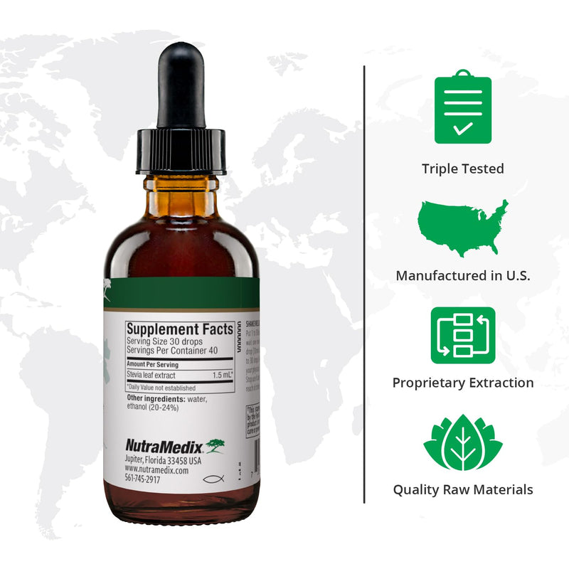 [Australia] - NutraMedix Sweet Leaf Stevia Liquid Drops - Sugar Free Sweetener from Pure Stevia Leaf Extract for Microbial Support - Low Carb, No Added Sugar (2 oz / 60 ml) 2 Fl Oz (Pack of 1) 