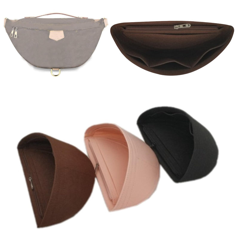 Purse Organizer Insert for Waistpack Inner Sleeve BUMBAG Lining Bag Storage Bag2047Dark brown 10.8*4.7*4.3in Dark brown