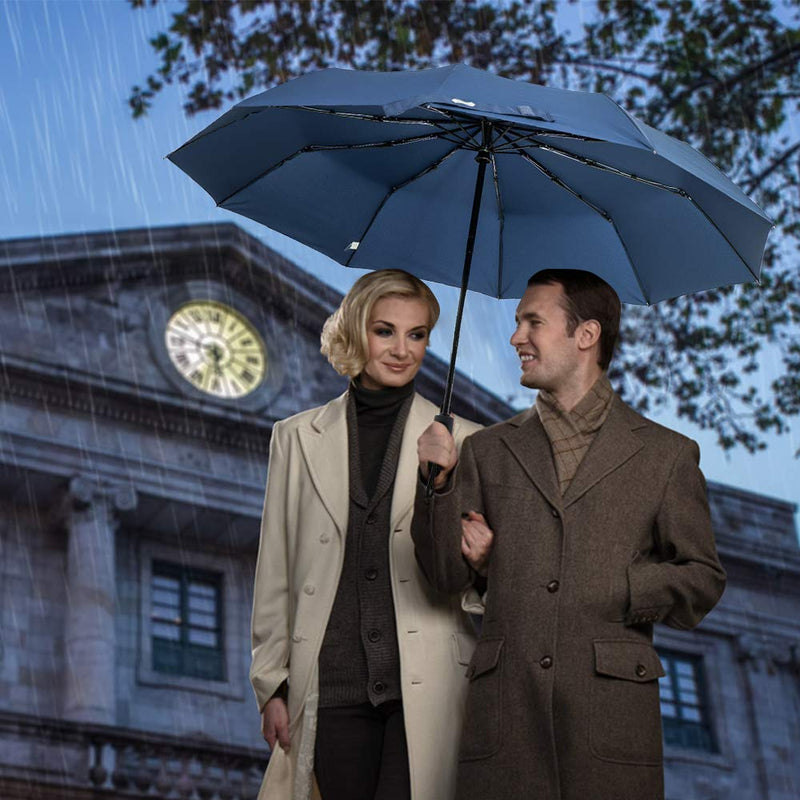 ZOMAKE Travel Umbrella Compact - 45/62 Inch Portable Collapsible Umbrellas for Rain Windproof - Paraguas Automatic Small Folding Umbrella Lightweight Packable Umbrella for Women Men(Navy Blue&Blue)