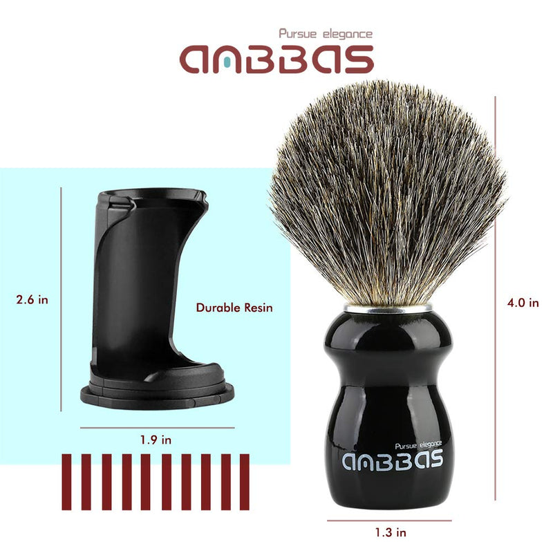 [Australia] - Shaving brush badger hair with black holder Anbbas high-quality wooden handle shaving foam brush perfect for men's shaving (black) 