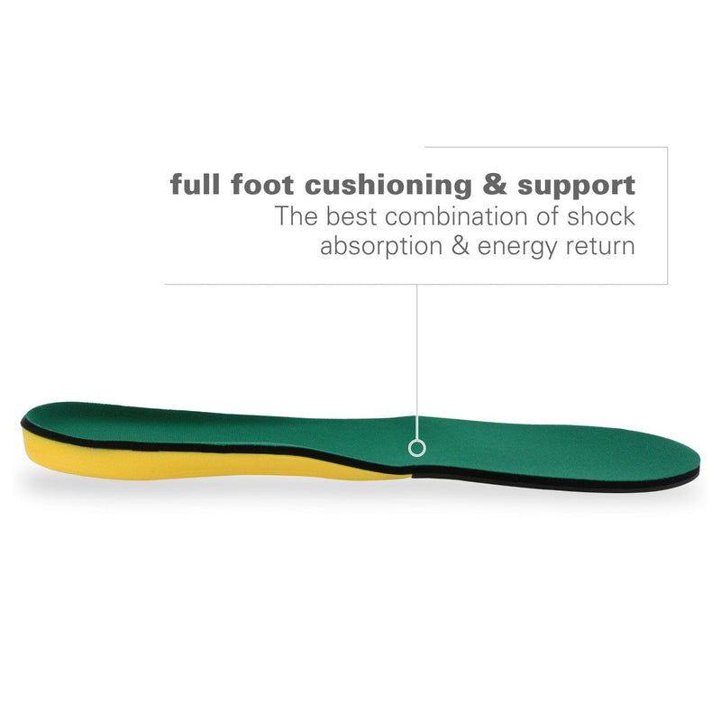 Spenco Polysorb Cross Trainer Athletic Cushioning Arch Support Shoe Insoles, Green, Women's 11-12.5/Men's 10-11.5 Regular Width