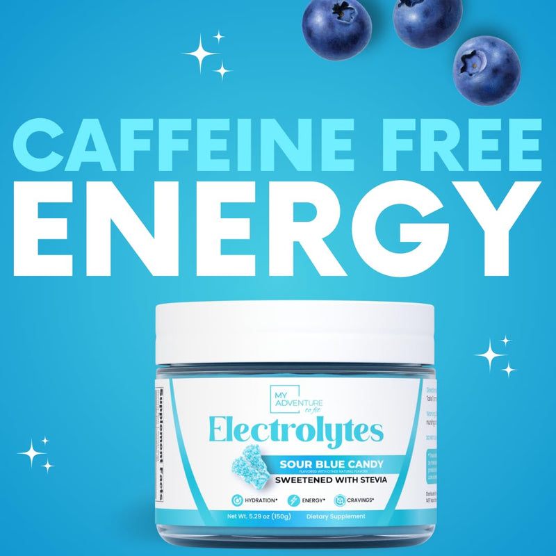 [Australia] - Zero Sugar - Sour Blue Candy Electrolytes Powder - Refreshing Hydration - Caffeine Free Energy - All Natural Ingredients - Vegan, Keto & Paleo - Sugar Free Electrolyte Powder Drink Mix - 30 Servings 5.29 Ounce (Pack of 1) 