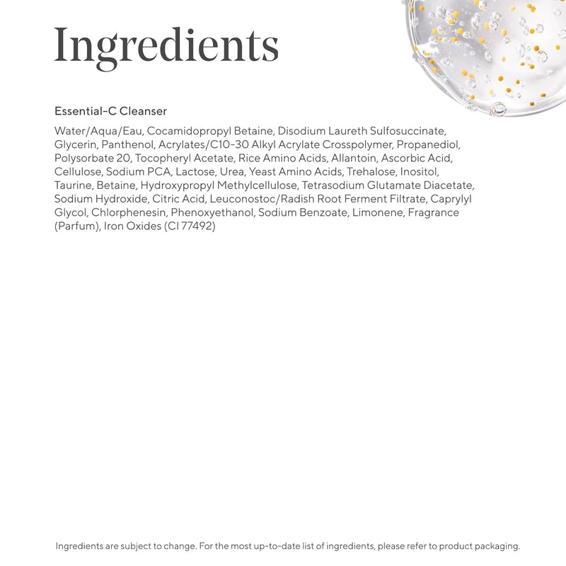 Murad Essential-C Facial Cleanser - Vitamin C | Gentle foaming gel face wash with Vitamin C, Vitamin E, Vitamin A, Allantoin & Panthenol cleanses, nourishes and hydrates 5 Fl Oz (Pack of 1)