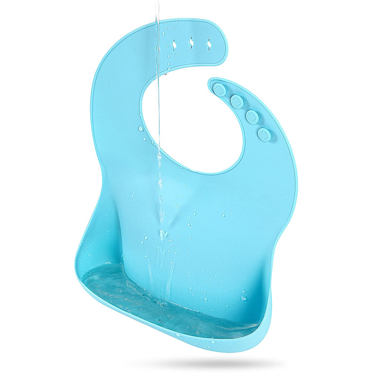 [Australia] - Silicone Bibs for Babies & Toddlers Set of 3, Silicone Baby Bibs for Boy and Girl, Adjustable Soft Waterproof Bibs 