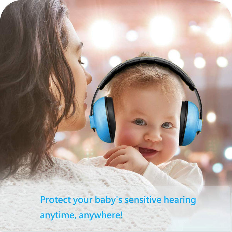 [Australia] - Baby Noise Cancelling Headphones Infant Ear Protection Comfortable Noise Reduction Ear Muffs for Babies Toddler 1 Months to 2 Years, Blue Light Blue 