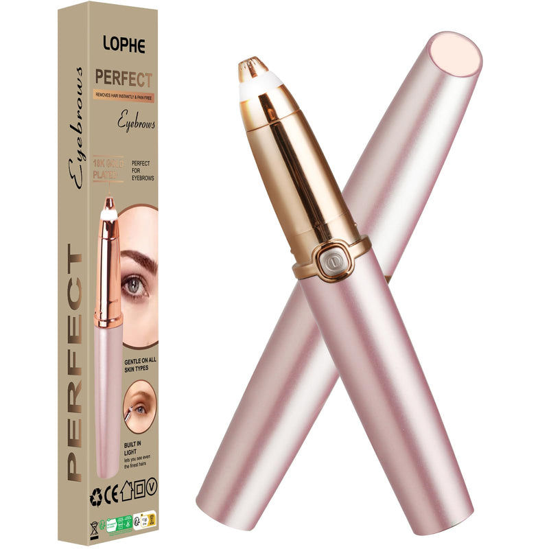 [Australia] - LOPHE eyebrow razor, eyebrow trimmer for women, eyebrow razor electric, painless and precision eyebrow trimmer for travel, on the go, gift (rose gold) rose gold 