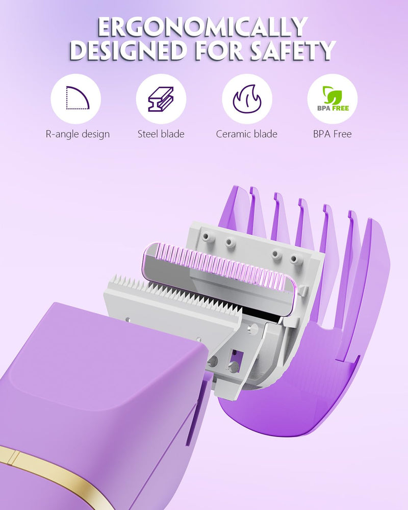 Electric Bikini Trimmer for Women - Tiovara Painless Electric Shaver,Cordless Electric Razors IPX7 Waterproof Pubic Hair Removal with USB Charge Dock for Bikini Underarm Leg Arm Body Face Silk Skin