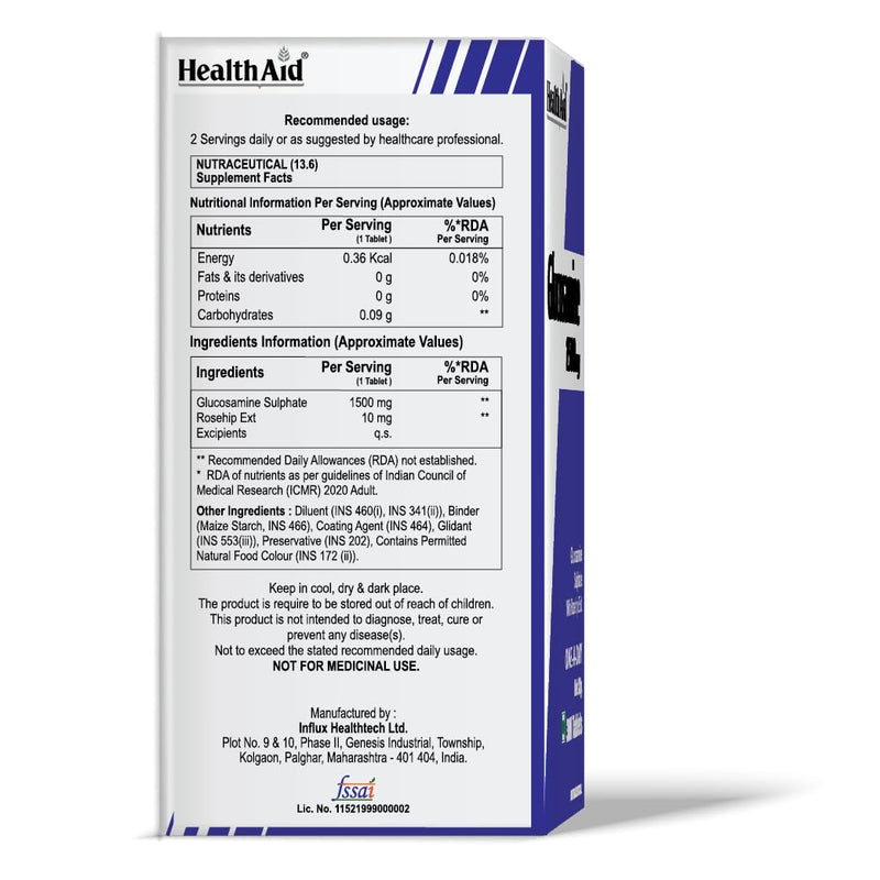 HealthAid Glucosamine Sulphate 2KCl 1500mg - 30 Tablets
