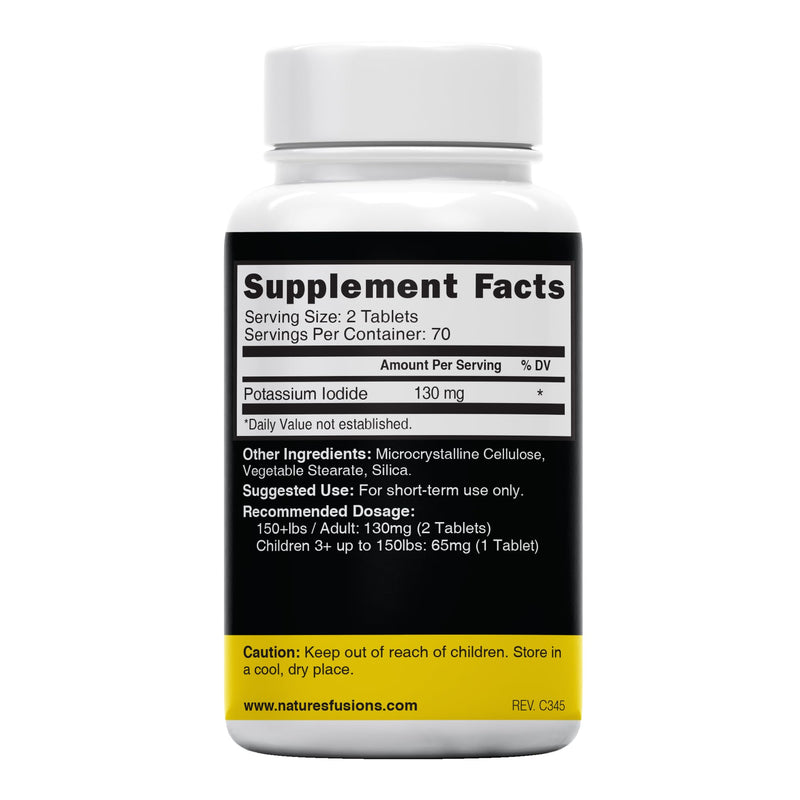 [Australia] - Nature's Fusions Potassium Iodide Tablets (Pack of 5) 130mg - 700 Tablets EXP 10/2032 - YODO Naciente - KI Pills - Yoduro de Potasio 140 Count (Pack of 5) 