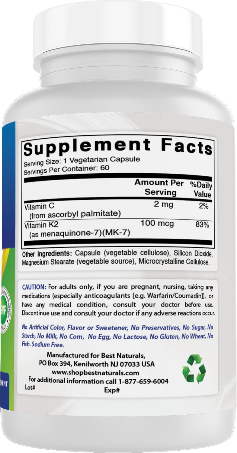 Best Naturals MK-7 100 mcg 60 Vcaps