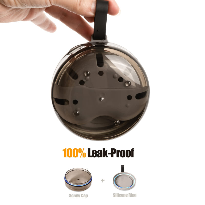 [Australia] - Denture Case, Definitely No-Leak Portable Retainer Case Denture Bath Box for Traveling Perfectly, Denture Cups for Soaking Dentures & Mirror(Black) Black 