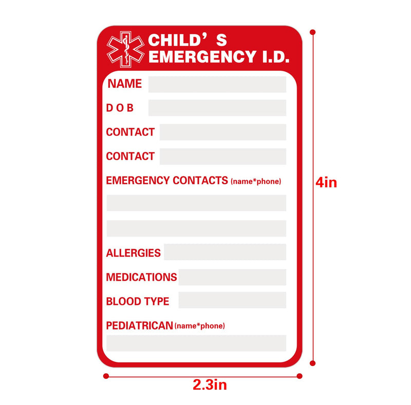 [Australia] - Car Seat Emergency Info StickerÔºåEmergency Contact CardÔºåWaterproof Car Decorative Stickers - Personalized Car Stickers,10-Pack, Red 