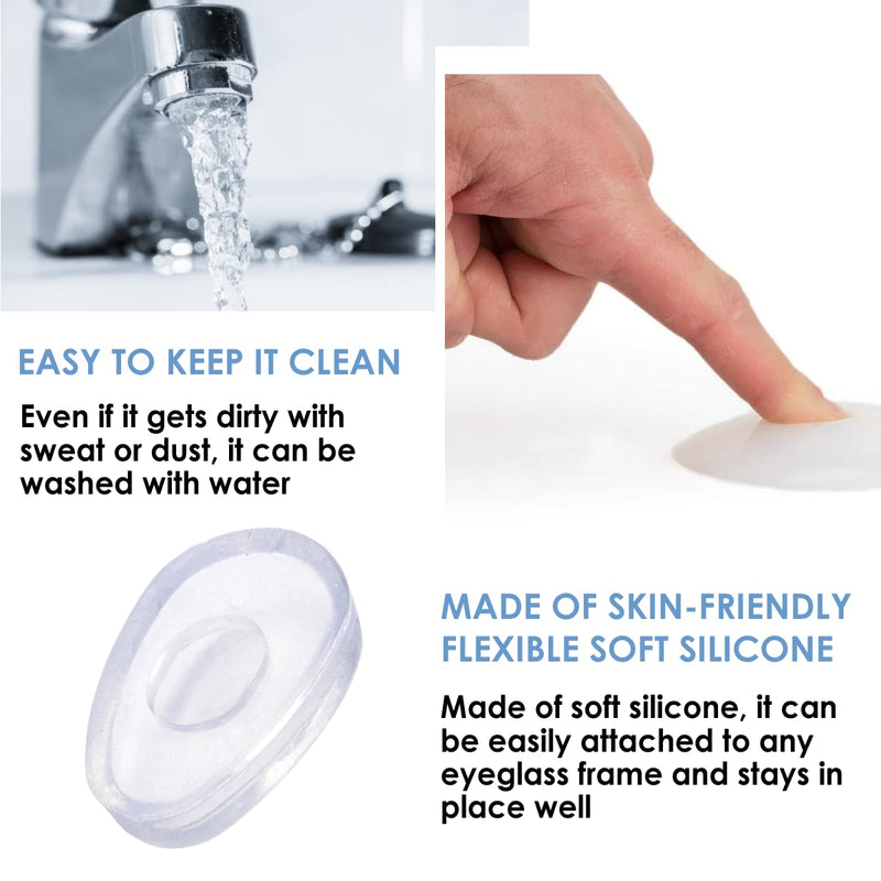 [Australia] - Mochi a girl, Eyeglass Nose Pads | Non-Adhesive Anti-Slip Nose Pads Cover | Soft Silicone Nose Pad Cushion for Glasses, Eyeglasses, Sunglasses | 1 Pair (Clear) Size S 