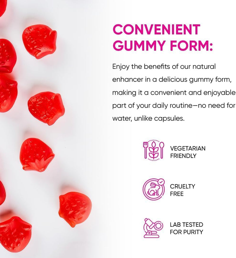 Raspberry C*M Gummies Improves Sperm Volume and Load Semen Volume Supplement - 60 Capsules - Raspberry