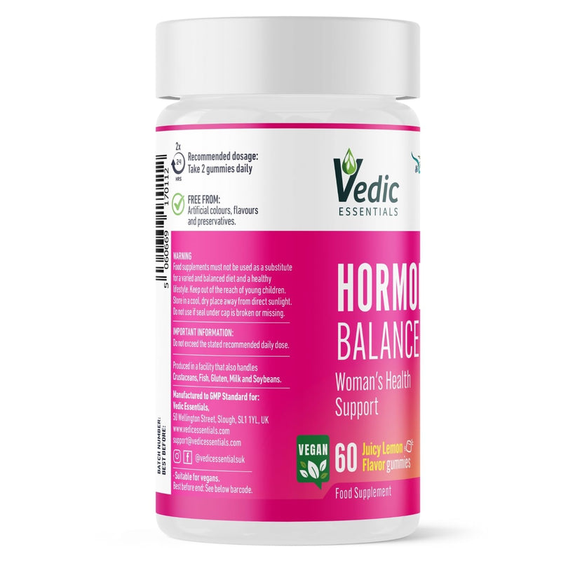 Vedic Hormone Balance Gummies | Natural Support for Female Health- for Teens & Women of All Ages | Essential Vitamins, Minerals & Herbs for Women’s Health | Yummy Lemon Flavour- 60 Vegan Gummies