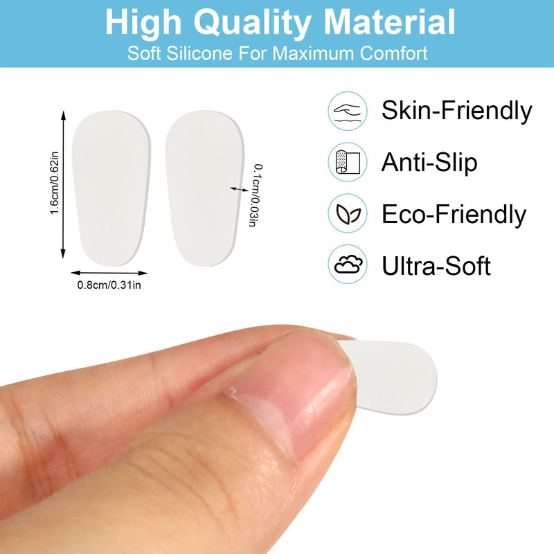 [Australia] - 20 pairs of silicone nose pads, 1.0 mm non-slip self-adhesive nose pads, non-slip adhesive pad for glasses and sunglasses, non-slip self-adhesive nose pads (clear) 