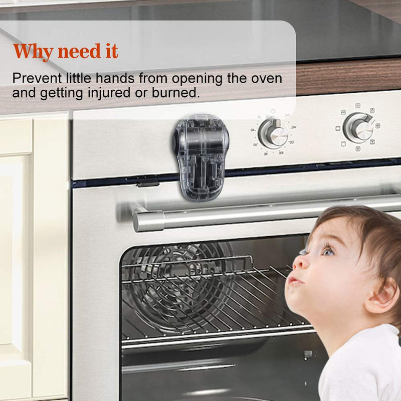 [Australia] - EUDEMON Child Safety Heat-Resistant Oven Door Lock, Oven Front Lock for Kids Easy to Install, Use Adhesive,No Screws or Drill (1 Pack,Clear-Black)(ONLY for Flat Surface) Clear-Black 