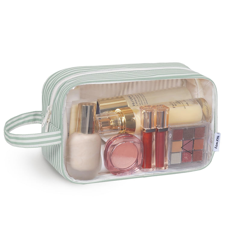 Narwey 6 Set Checkered Packing Cubes with Clear Toiletry Bags