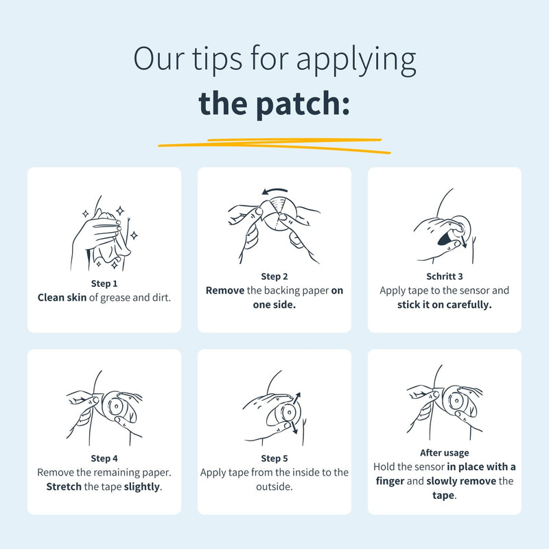 MySweetStitch - 25 x Freestyle Libre 1 & 2 Patches, Ring Patch Ø 65mm, Inner Ø 28mm, Waterproof, Breathable, Skin-Friendly, Made in Germany, Pastel 25 piece