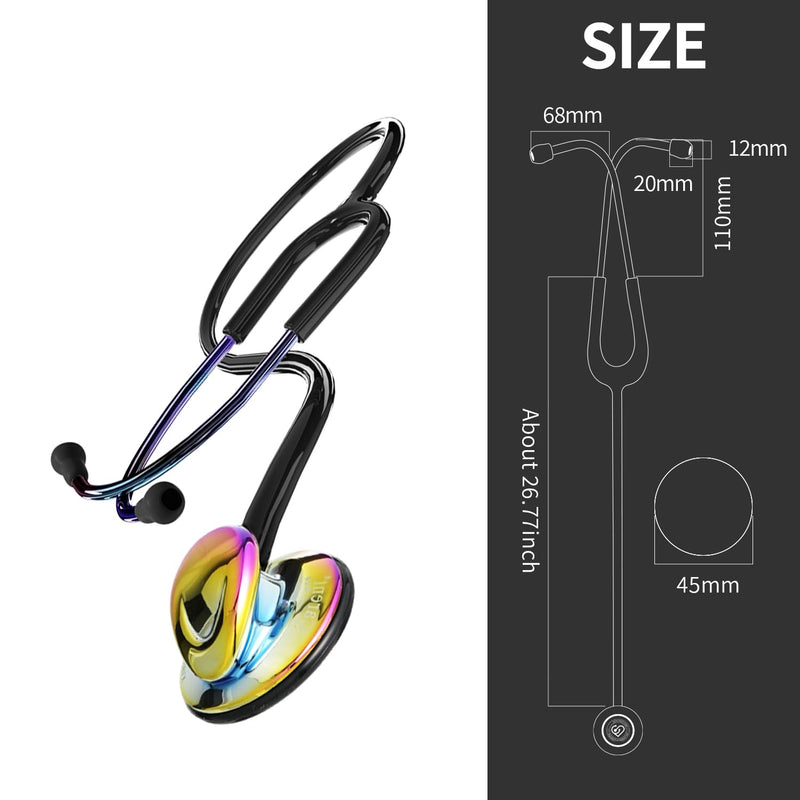 [Australia] - MaiWieel-Classic Stethoscope Rainbow Single Head Stethoscope for Nurses Doctor,EMT Student,Home Medical, Estetoscopio Doctor Accessories Medical Supplies.Alloy Chestpiece,Soft Eartips (Rainbow) 