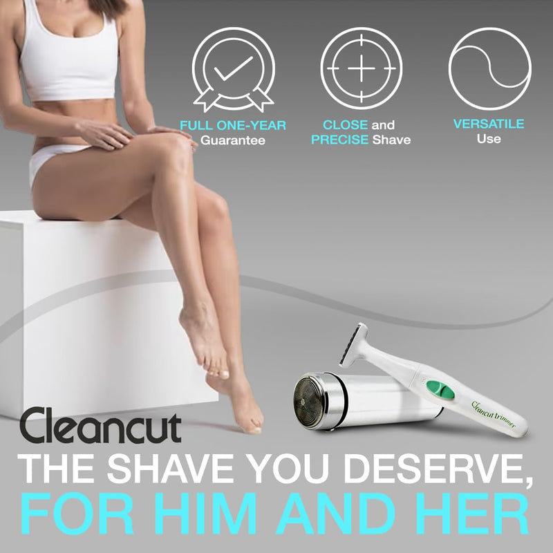 [Australia] - Cleancut Personal Electric Shaver & Trimmer Combo - ES412 Foil Shaver, PS335 Body Trimmer for Men & Women, Rechargeable Cordless Shaver for Face, Pubic, Intimate Areas - Made in Japan 