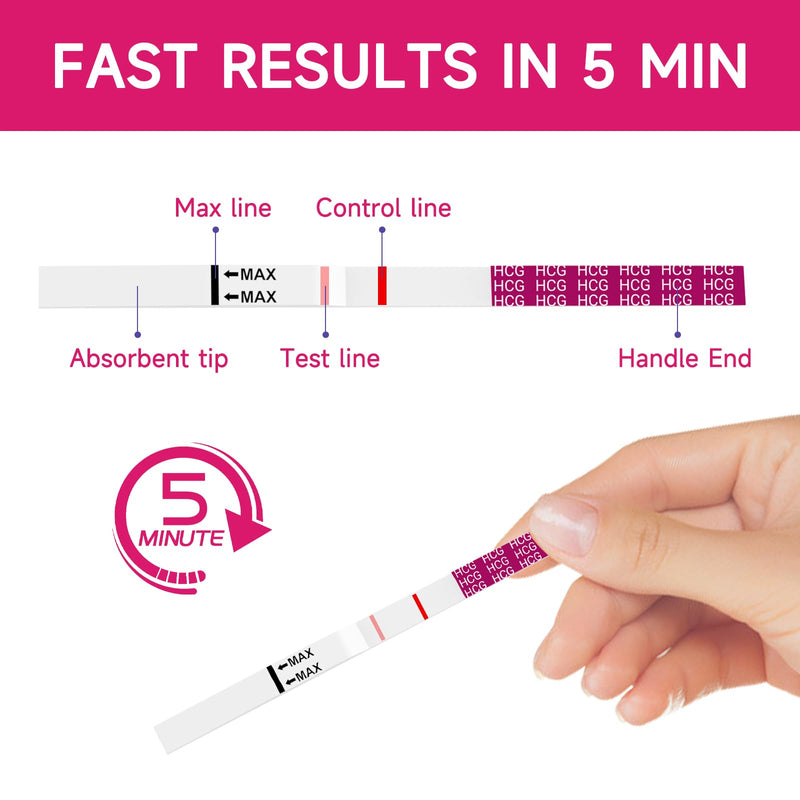 Early Detection Pregnancy Test Strips, Amazewell hCG Test Strips Easy at Home Pregnancy Tests Bulk, Over 99% Accuracy, 50 Pack Pregnancy Test Kits for Women with 1 Reusable Urine Cup