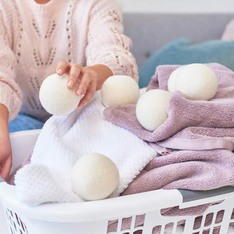 [Australia] - Wool Ball, Wool Dryer Balls XL Premium Reusable Natural Fabric Softener Pet Fur Hair Remover - Set of 6PCS (White) 