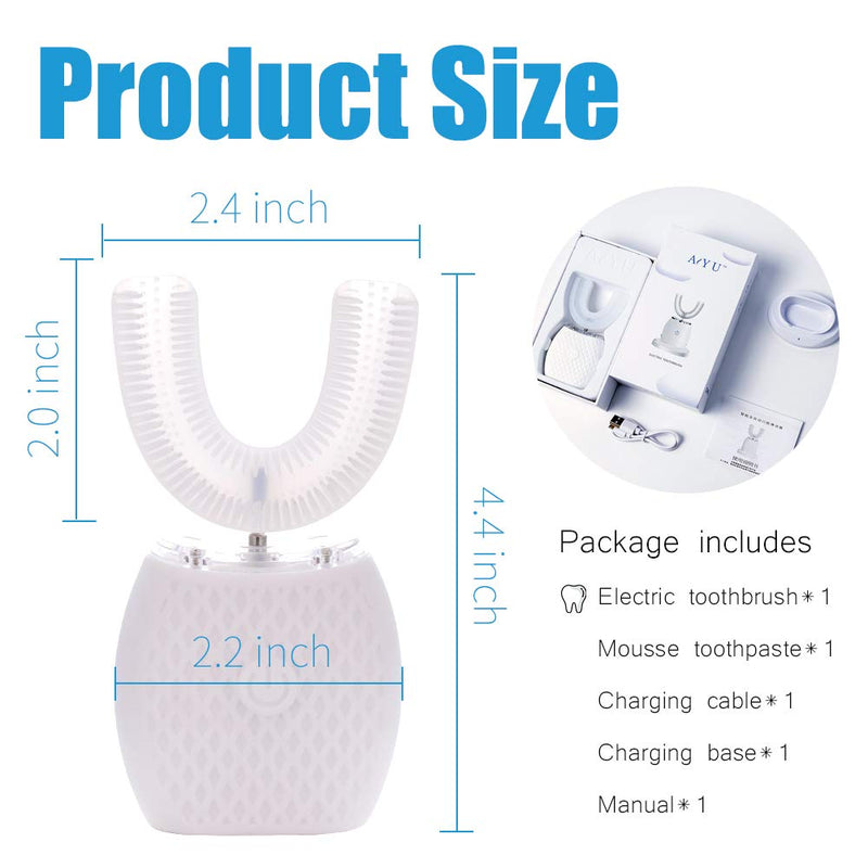 [Australia] - Automatic Toothbrush U Shaped Toothbrush for Adults 360° Toothbrush 30'' Automatic Timer Wireless Charging Washable Travel Home 