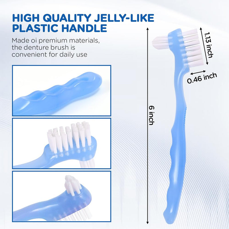 [Australia] - 2 Pack Denture Clean Toothbrush for Denture Care Tool w/Multi Layered Ordinary or Hard Bristles Dual Ordinary or Hard Bristle for False Teeth Superb Total Cleaning (2 Hard Brush b1) 2 hard brush b1 