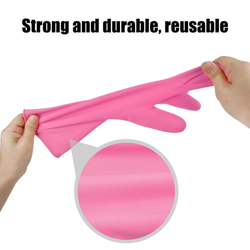 [Australia] - Rubber gloves dishwashing 2 or 4 Pairs for Kitchen,Cleaning gloves for household Reuseable. Small (Pack of 2) Pink+yellow 